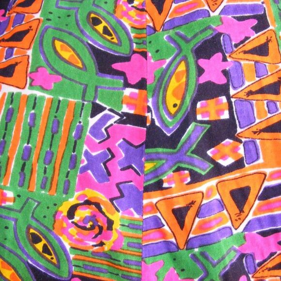 DASHERS Romper, M, Bold Print, Multicolor, VINTAGE, Shorts Sleeveless Geometric - Picture 13 of 15